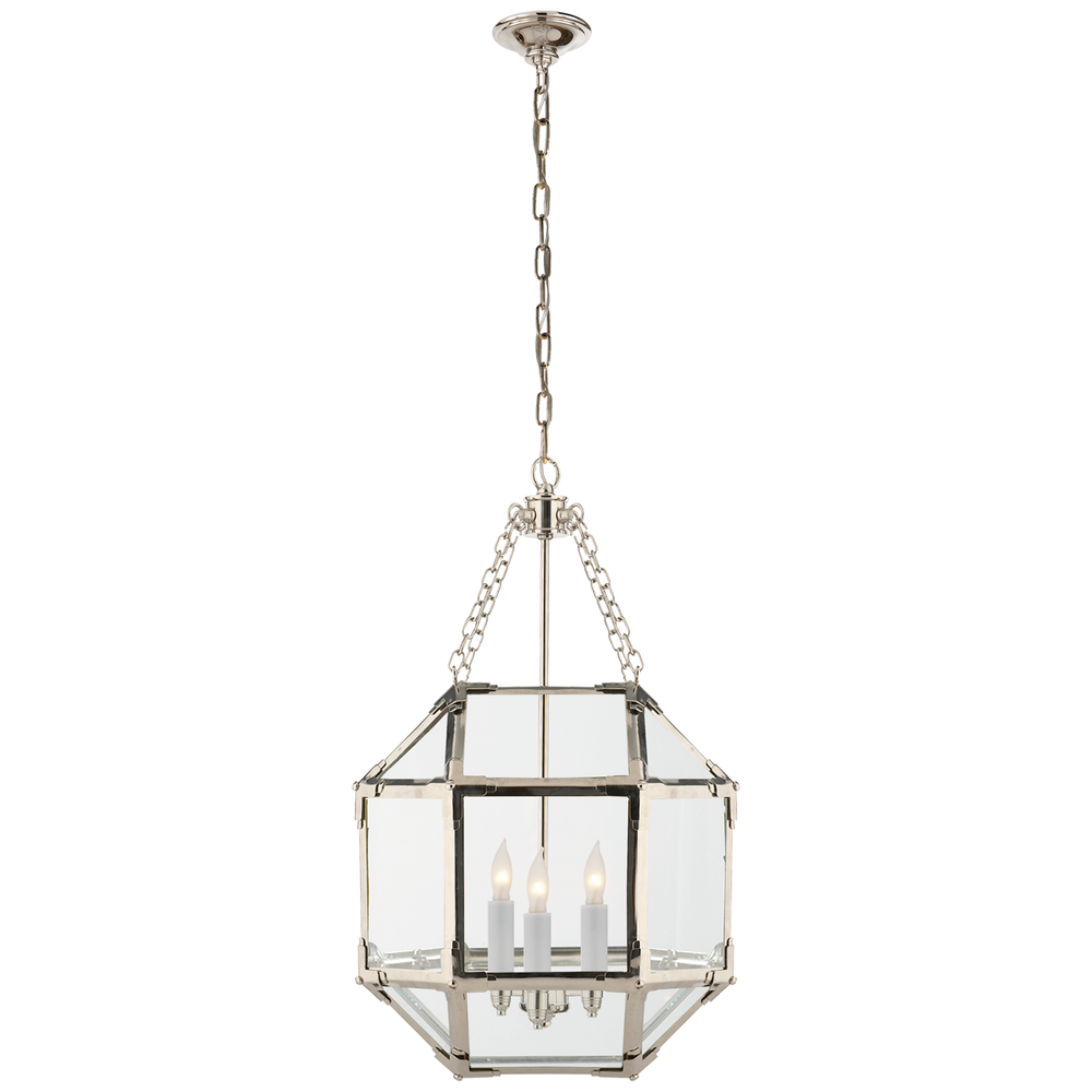 Momogi Small Lantern-Visual Comfort-VISUAL-SK 5008PN-CG-PendantsPolished Nickel-Clear Glass-7-France and Son
