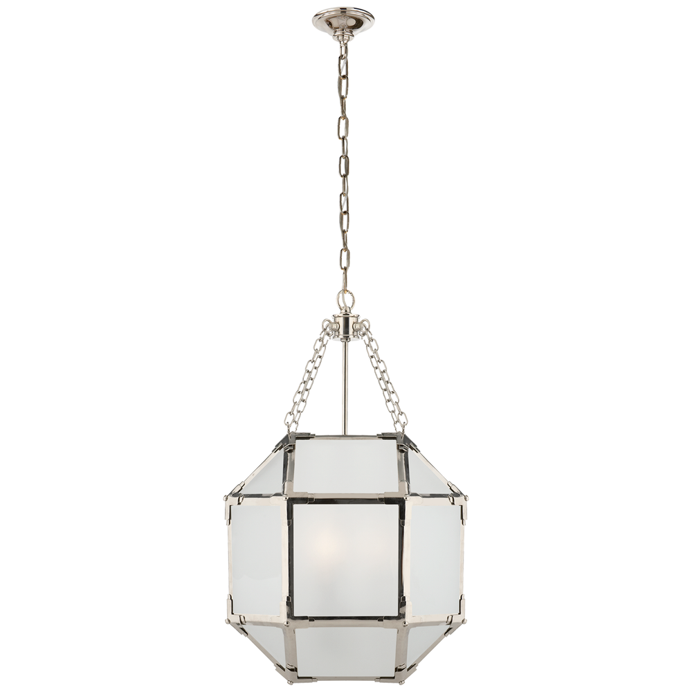 Momogi Small Lantern-Visual Comfort-VISUAL-SK 5008PN-FG-PendantsPolished Nickel-Frosted Glass-8-France and Son