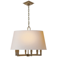 Square Tumy Hanging Shade-Visual Comfort-VISUAL-SL 5820HAB-NP-PendantsHand-Rubbed Antique Brass-Natural Paper Shade-6-France and Son
