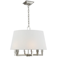Square Tumy Hanging Shade-Visual Comfort-VISUAL-SL 5820PN-L-PendantsPolished Nickel-Linen Shade-7-France and Son