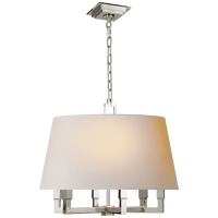 Square Tumy Hanging Shade-Visual Comfort-VISUAL-SL 5820PN-NP-PendantsPolished Nickel-Natural Paper Shade-8-France and Son
