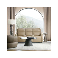 Additional view of Aria Swivel Chair in taupe and greige, featuring soft sheen finish and a swivel base.