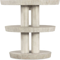 Additional view of Modern Mood Round Side Table, featuring matte finish, wood, and three-tier round surfaces.
