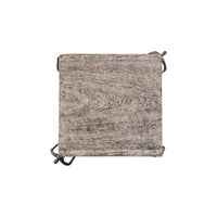 Alternate view of Blossom Side Table, featuring solid wood, forged metal, and fixed non-swivel sculptural base.