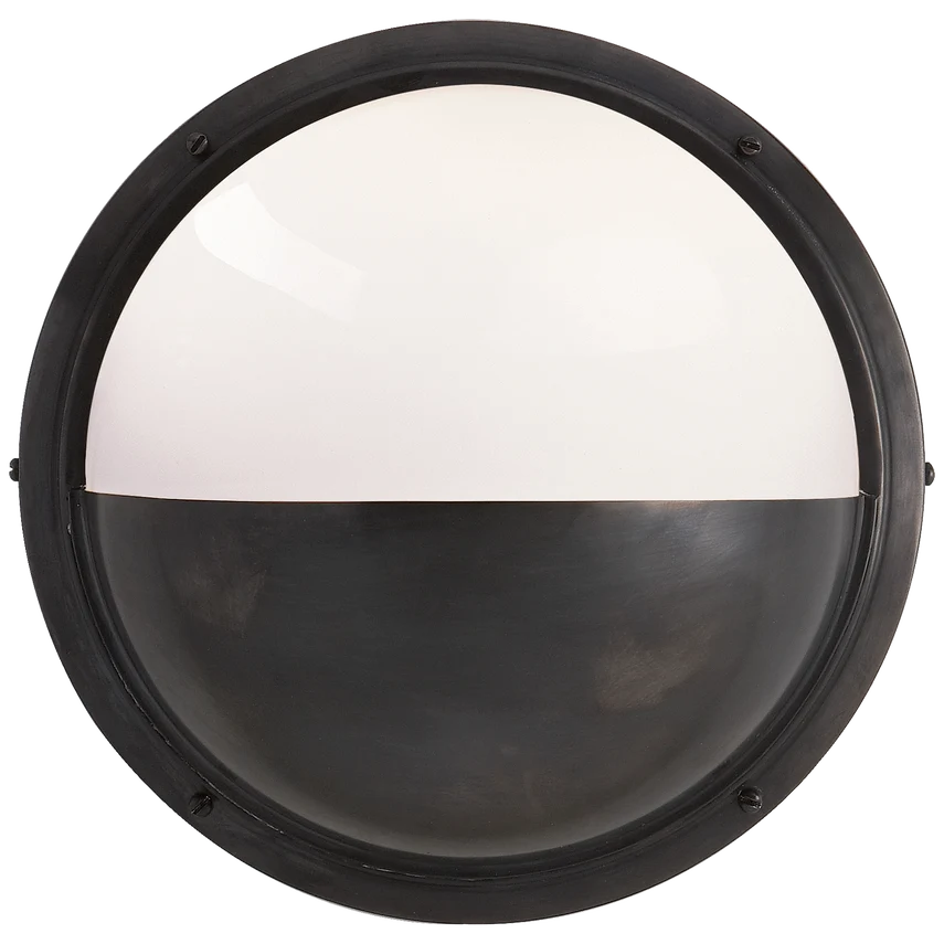 Pulse Moon Light, shown in black and polished chrome with metal, glass, and wall-mounting hardware.