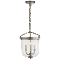 Merry Lantern, shown in brushed nickel and dark bronze with metal, glass, and a ceiling canopy mount.