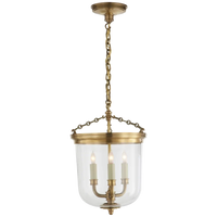 Additional view of Merry Lantern in brushed nickel and dark bronze, featuring antiqued finish and a ceiling canopy mount.
