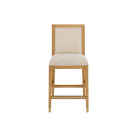 Santos Sea Sand Counter Stool, Liller Malt, shown in beige and sand with wood, fabric, and counter-height seating.