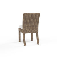 Alternate view of Havana Armless Dining Chair in Canvas Flax w/ Self Welt in taupe and beige.