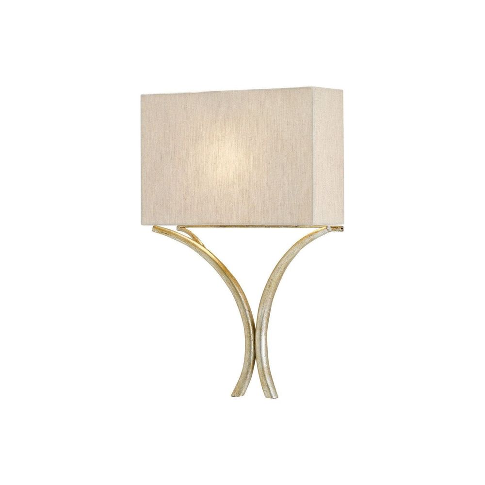 Additional view of Cornwall Silver Wall Sconce in beige and silver, featuring distressed metallic and wall-mounting hardware.