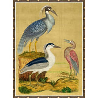 Alternate view of Majestic Cranes On Gold, featuring gilded finish, paper print, wood frame, and a ornate perimeter frame.