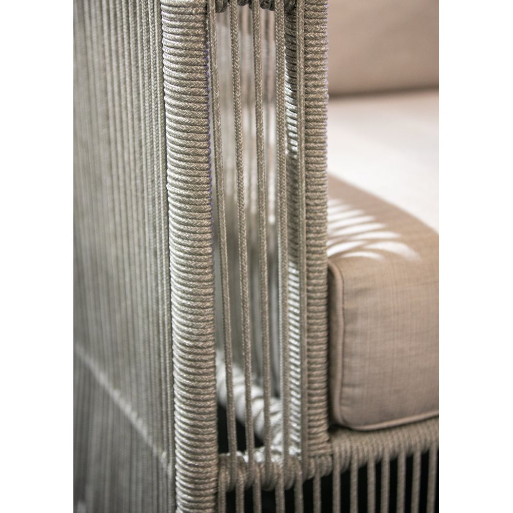 Additional view of Miami Sofa in Echo Ash w/ Self Welt, showing low-profile rectangular block in ash grey and beige.