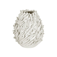 Additional view of Seadrift White Vase in white and off-white.