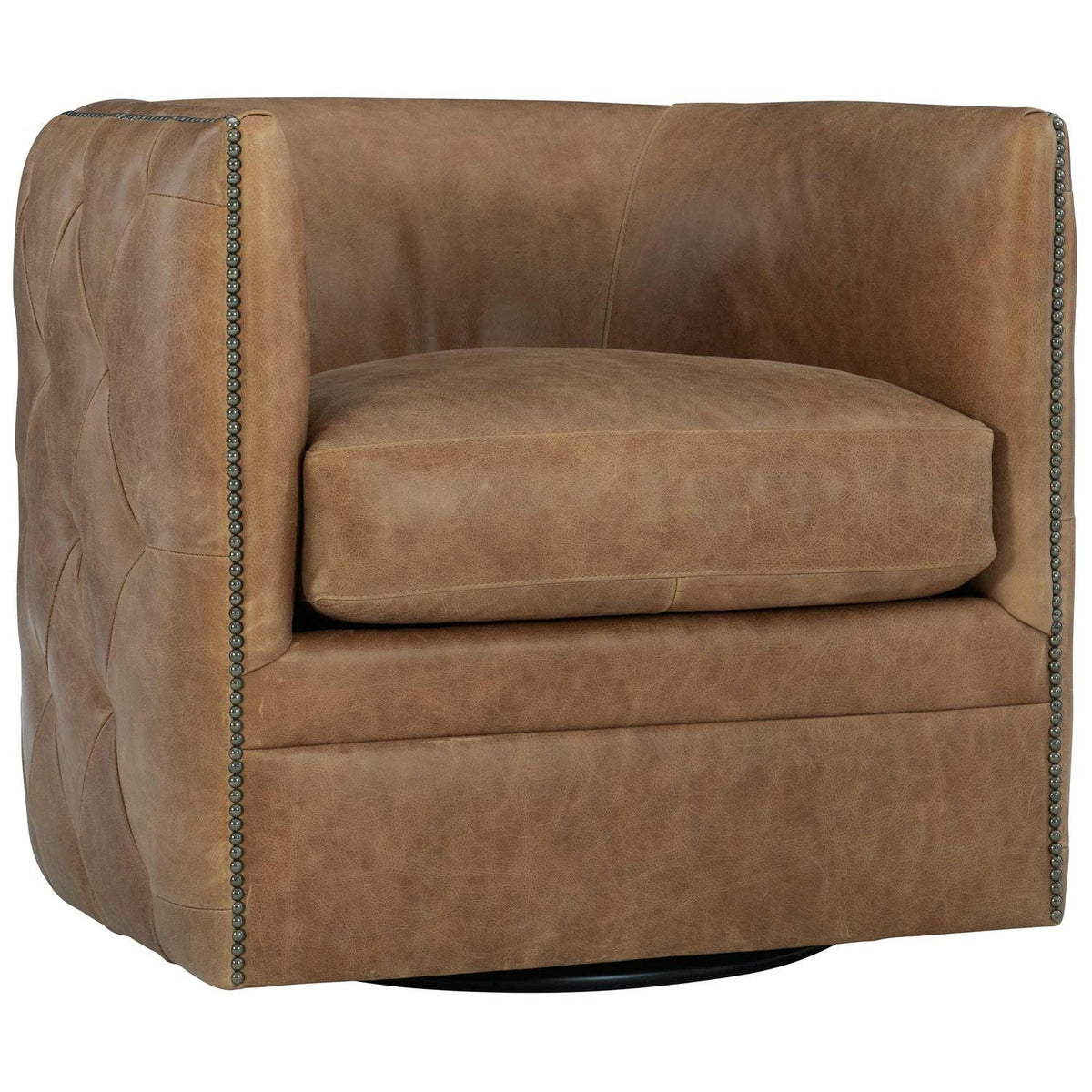 Palazzo Brown Leather Swivel Chair