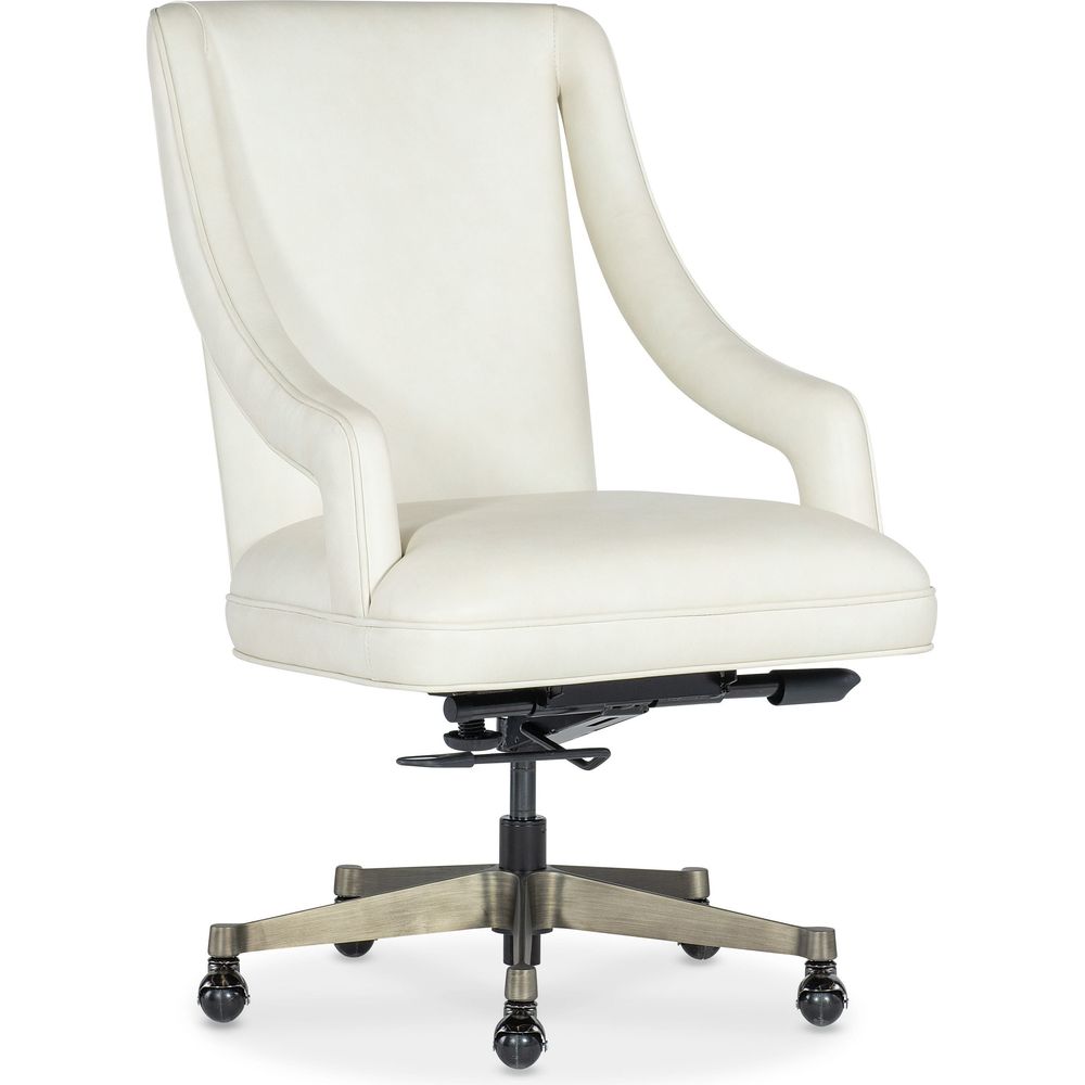 Alternate view of Meira Executive Swivel Tilt Chair in ivory white and cream.