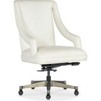 Alternate view of Meira Executive Swivel Tilt Chair in ivory white and cream.