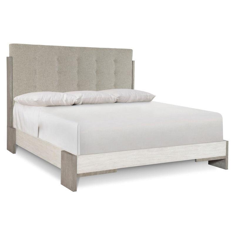 Foundations Upholstered Button Tufted King Panel Bed