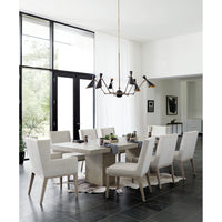 Linea 9-Piece Dining Set in Cerused Greige Dining Table