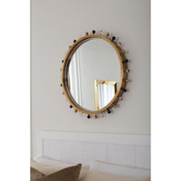 Zoe Round Mirror, Antique Brass