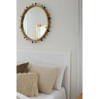 Zoe Round Mirror, Antique Brass