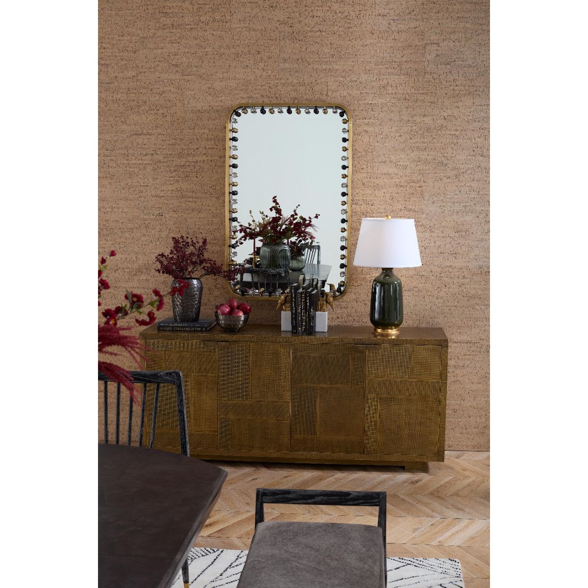 Zoe Large Mirror, Antique Brass