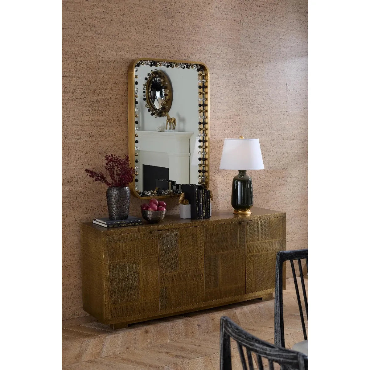 Zoe Large Mirror, Antique Brass