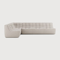 N701 Modular Sofa Set - 1-Seater, Corner & 3-Seater - Beige - standard upholstery, 90° square corner, Left view