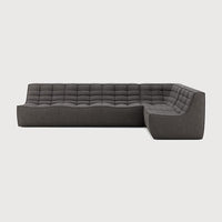 N701 Modular Sofa Set - 1-Seater, Corner & 3-Seater - Dark Grey - standard upholstery, 90° square corner, Right view