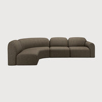Bulky Modular Sofa Set - 2 Center Seats, Corner & End Seat - Cedar, Left view