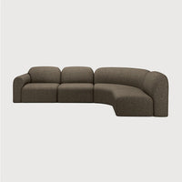 Bulky Modular Sofa Set - 2 Center Seats, Corner & End Seat - Cedar, Right view